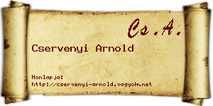 Cservenyi Arnold névjegykártya